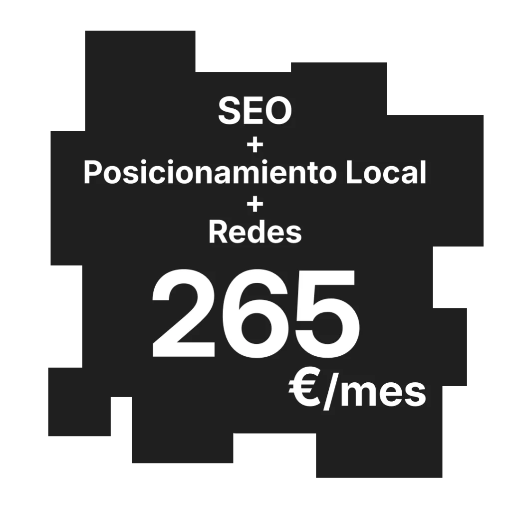 En la imagen se ve el precio del servicio de posicionamiento SEO, posicionamiento local y posicionamiento en redes mensual